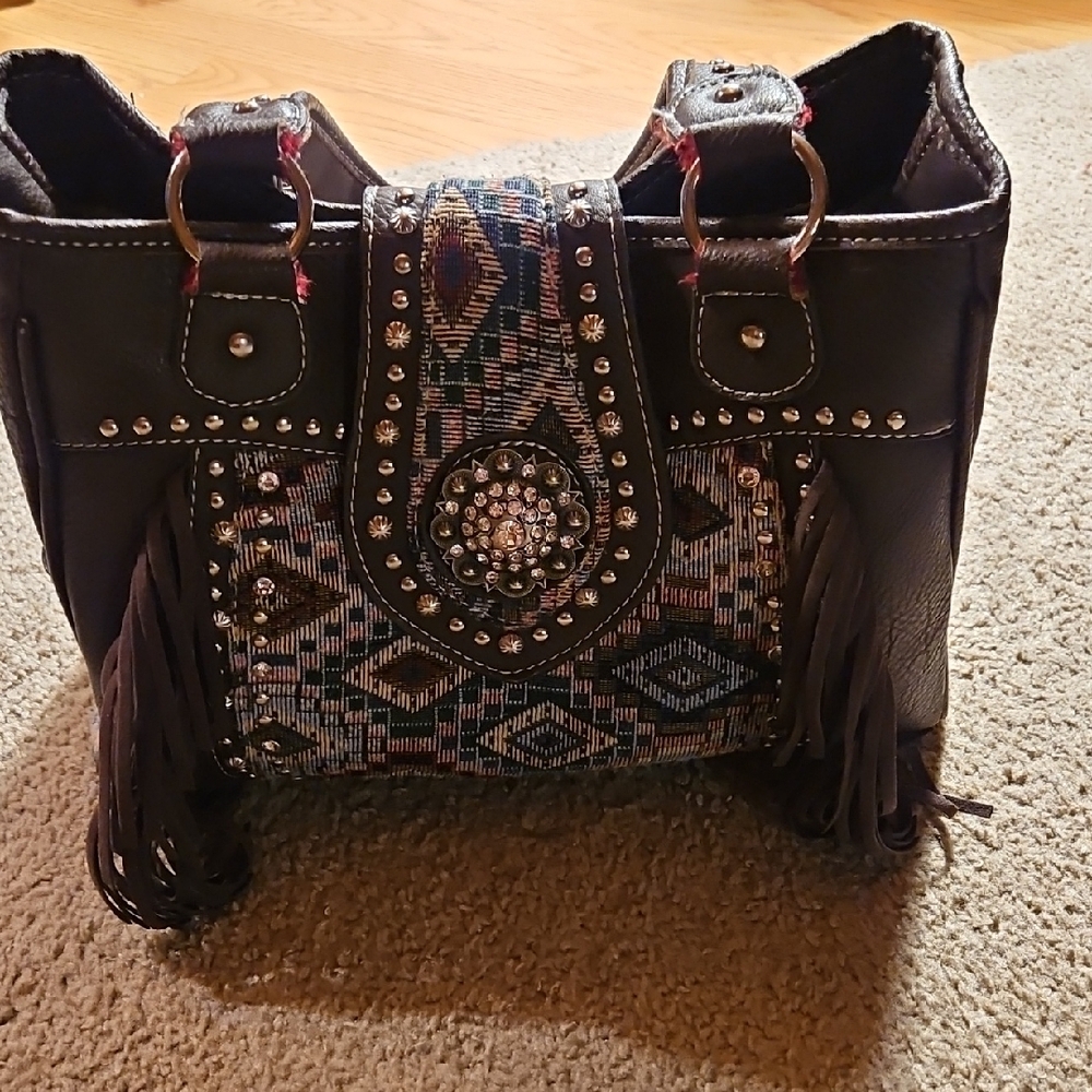 Just Reduced!! EMBELLISHED Western Bag With Fringe | Rhinestones